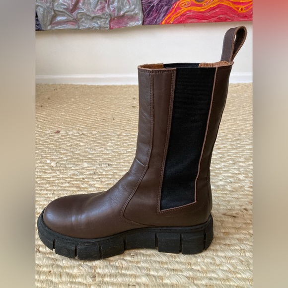 ALOHAS Armor Leather Combat Boot in Coffee Brown - Picture 8 of 14